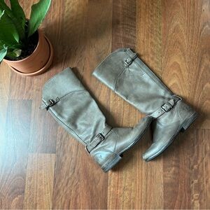 Frye Grey Leather Riding Boots